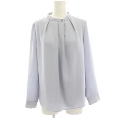 アンタイトル UNTITLED シャツ ブラウス 1 水色 ライトブルー 長袖 バンドカラー タック プルオーバー /HN