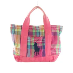 ポロ ラルフローレン POLO RALPH LAUREN ハンドバッグ トートバッグ チェック柄 ピンク マルチカラー /MI