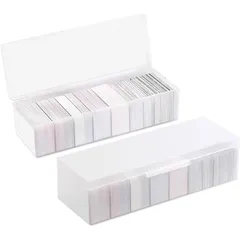 siawadeky ゲームカードボックス 仕切りケース 2個セット 大容量 700枚収納 7コマ 取り外し可能仕切り板付き 蓋付き 分類ボックス カード仕切り 分類 保管 収納 ビジネスカード ポケカ デュエマ 各種カード対応 0