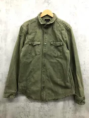 ZARA ザラ 1821/320/505 ダメージ加工 デニム ジャケット sizeL/カーキ ■■ メンズ