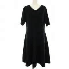 トゥービーシック TO BE CHIC ニットワンピース 半袖 フレア ひざ丈 42 黒 W5J07-553-09 /RR