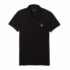 アメリカンイーグル AMERICAN EAGLE メンズ Men's スリムフィット ポロシャツ AE Slim Flex Polo Shirt ブラック