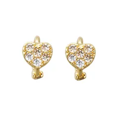 【ゴールド×ピアス】[Cream dot. クリームドット公式] ピアス レディース   ニッケルフリー キャッチレス 開閉式 ワンタッチ ハート パヴェ ビジュー 極小 ミニ フープ 耳たぶフィット フィット  