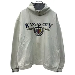 GEAR FOR SPORTS プリントスウェット トレーナー L ホワイト プルオーバー エルボーパッチ ビックプリント モックネック 秋物 a803-5379