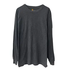 メキシコ製 Carhartt 長袖 ロゴTシャツ L ダークグレー カーハート スリーププリント ロンT トップス 春物 a803-5411