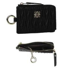 【新品】 LASIEM(ラシエム) 【特注本革×キーリング付き】 フラグメントケース カードケース 薄型 薄い財布 レディース 本革 小銭入れ お札 二つ折り ブラック 1