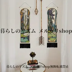 タペストリー 2枚セット 垂直アートタペストリー 蓮のデザイン 池 タッセル付き 玄関 寝室 浴室 リビングルーム 美しい壁掛け116 cm x 33 cm おしゃれ 和モダン 和風 和室 祖父母 敬老感謝 誕生日 母の日 ギフト