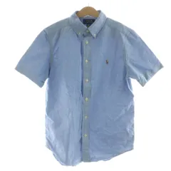 ポロ ラルフローレン POLO RALPH LAUREN ボタンダウンシャツ 半袖 子供服 ジュニア ロゴ刺繍 L 14/16 ライトブルー /NQ