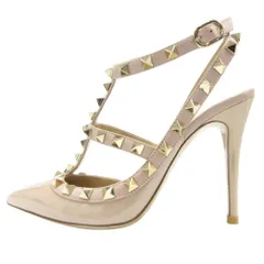 美品 Valentino Garavani ヴァレンチノ ヴァレンティノ ガラヴァーニ  ロック スタッズ エナメル パンプス シューズ ヒール レディース 古着 中古 USED