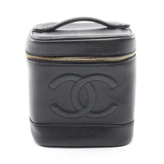 シャネル CHANEL ハンドバッグ ココマーク ブラック レザー ココマーク 縦型バニティ レディース Used A
