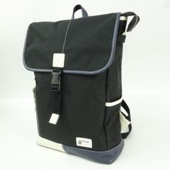 美品】MOUSTACHE ムスタッシュ 変形リュック キャンバス×レザー 黒 