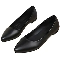 [CALM.st] パンプス レディース ローヒール 靴 歩きやすい リクルート オフィス フォーマル 就活 通勤 出張 1cmヒール 高見え たかみえ シンプル 脱げない フィット ぺたんこ マット ふわら [ブラック (1cmヒール)] [25.5 cm]