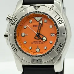 SEIKO セイコー キネティック ダイバー200 5M62-0AY0 オレンジ AT メンズ 現状品 腕時計
