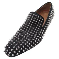 美品 Christian Louboutin クリスチャンルブタン Dandelion Spike スパイクスタッズ スリッポン シューズ 靴 40.5/26.5 黒 ブラック メンズ 古着 中古 USED