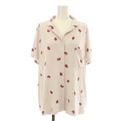 ジェラートピケ gelato pique ストロベリーモチーフ半袖シャツ ルームウェア パジャマ ロゴ刺繍 F ピンク PWCT221285 /KU