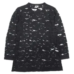 新品同様 25ss COMME des GARCONS HOMME PLUS コムデギャルソンオムプリュス ケミカルレース トップス カットソー S 黒 ブラック メンズ 古着 中古 USED