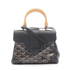ゴヤール GOYARD ハンドバッグ サイゴン ミニ SAIGONMINTY01CL01P ブラック PVCコーティングキャンバス レザー サイゴン ミニ ソフトバッグ レディース Used A