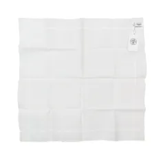 未使用 HERMES エルメス ジャカードH ロゴ 総柄 ハンカチーフ スカーフ ハンカチ チーフ コットン100％ ホワイト  メンズ レディース 古着 中古 USED