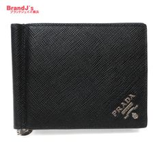 ✨美品✨ PRADA プラダ マネークリップ付 二つ折り財布 サフィアーノ