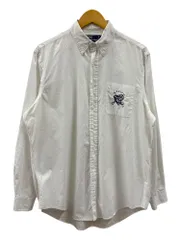 POLORALPH LAUREN (ポロラルフローレン) 長袖ボタンダウンシャツ 刺繍 古着 16 1/2 ホワイト メンズ/078