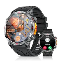 スマートウォッチ【2025冬最新進化 ChatGPT搭載】Bluetooth5.3通話1.56インチAMOLED大画面 LINE/メッセージ通知 GPS内蔵 常時表示時計 長持ちバッテリー 300＋文字盤DIY 100＋運動モード 3ATM防 8f9c0b67