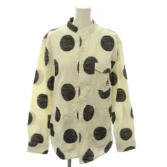 ゴースローキャラバン go slow caravan シャツジャケット 3 白 ドット柄 長袖 リネン混 /RE