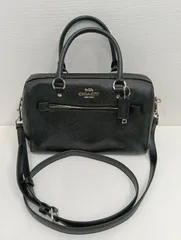 【中古品】 COACHコーチ ローアンサッチェル 2WAYミニボストンバッグ F79946 黒ブラック ハンドバッグ ショルダーバッグ 肩掛け 手提げ バッグかばん 現状品