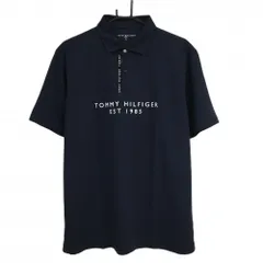 【新品】トミーヒルフィガー 半袖ポロシャツ ネイビー 胸元ロゴプリント  メンズ XL ゴルフウェア Tommy Hilfiger Golf