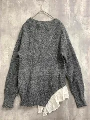 BARNYARDSTORM バンヤードストーム ウール カシミヤ プリーツアシメヘムニット シャツドッキング ニット セーター size0/グレー ■■ レディース