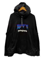 patagonia (パタゴニア) プルオーバーパーカー フーディー ロゴプリント 18年製 古着 39554FA18 XXL ブラック メンズ/078
