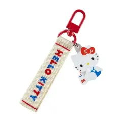 未開封 Sanrio HELLO KITTY ロゴ 刺繍 TAG ストラップ キーホルダー