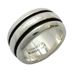 ★SALE【6jbb0349-k】ティファニー リング グルーブド/ダブルライン シルバー925 9号【中古】レディース