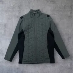 アンダーアーマー チャコールグレー キルティング ハイブリッド ゴルフ ジャケット アウター S