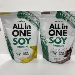 A9348 AMBiQUE アンビーク オールインワン ソイプロテイン チョコレート風味 1kg、バナナ風味 1kg 計2点セット 2702