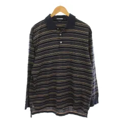 ポロゴルフ ラルフローレン POLO GOLF RALPH LAUREN ポロシャツ コットン L 紺 ネイビー ボーダー 長袖 /YM