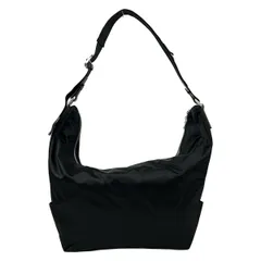 russet(ラシット) ショルダーバッグ美品  - 黒 THE CLOUDS NYLON/ストラップ着脱可 レザー