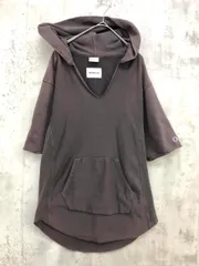 Champion チャンピオン C8-H115 monkey time コラボ 半袖 パーカー Vネック フーディー スウェット sizeS/グレー ■■ メンズ