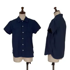 トリココムデギャルソンtricot COMME des GARCONS 製品染めコットンパッカリング半袖シャツ 紺M位