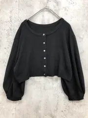 nairo ナイロ ショート丈 7分袖 ボリューム袖 ニット カーディガン sizeF/黒 ◇■ レディース