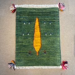 ギャッベ 78x51cm ペルシャ絨毯 手織り ギャベ 玄関マットラグ 絨毯