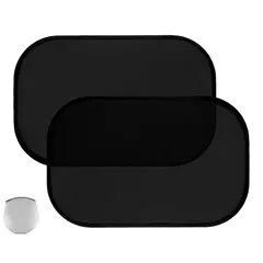 車用サンシェード サイド UVカット 車窓日よけ カーシェード 車 日除け 遮光 断熱 紫外線カット 車内 ペット 子供を守り 運転席 助手席 後部座席 リア 折りたたみ 簡単着脱 遮光 断熱 コンパクト 静電気式 54 x 36cm 2枚入 (静電気式( 1