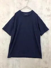 nano universe ナノユニバース クルーネック ダイヤ柄 カットソー sizeM/紺  ■■ メンズ
