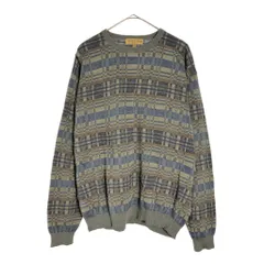 00年代 USA製 TRICOTS ST RAPHAEL コットンニットセーター 総柄 マルチカラー(メンズ M)中古 古着 X4305