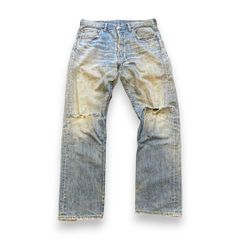 90s 00s Levi's 501 W34 L32 フィリピン製 ダメージデニム ストレート