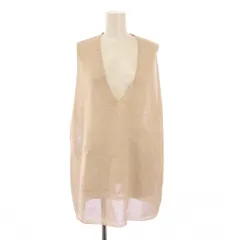 ミズイロインド mizuiro ind ベスト ニット プルオーバー Vネック ストレッチ 無地 F ベージュ /BB