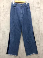 TINA：JOJUN ティーナジョジュン サイドライン ストレート デニムパンツ sizeM/青 ■■ レディース