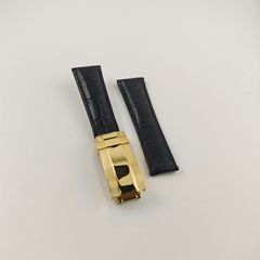 ロレックス専用（互換品） バックル付き レザーベルト グリーン 21mm