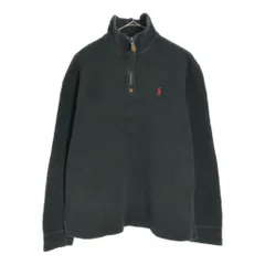 Polo by Ralph Lauren ポロ ラルフローレン ハーフジップ コットンセーター ブラック(メンズ M)中古 古着 X4307