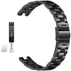 【数量限定】ステンレスバンド 対応Garmin（ガーミン） Lily 交換バンド 高級ステンレス Garmin Lily 金属バンド 錆びにくい 軽量 素敵 4色 男女通用 快適なデザイン 調整工具付き 調節簡単 ガーミン Lily 交換ベルト（ ブラック）