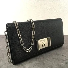送料込み！ 美品 PRADA チェーンウォレット NERO 189